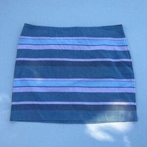 GAP Blue and Purple Striped Mini Skirt